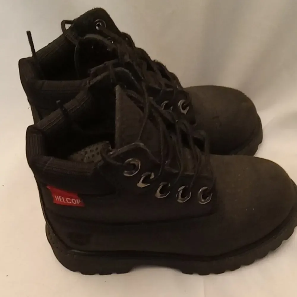 Timberland Boys Size 8 Premium Waterproof Black Boots